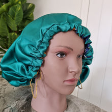 Load image into Gallery viewer, Adjustable &amp; Reversible Silky Satin Hair Bonnet
