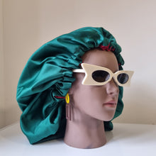 Load image into Gallery viewer, Adjustable &amp; Reversible Silky Satin Hair Bonnet
